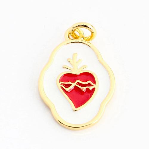 Emaille Messing Anhänger, DIY, goldfarben, 15x11x1mm, verkauft von PC