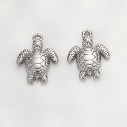 Pendentifs d'animaux en acier inoxydable , Acier inoxydable 304, tortue, Placage de couleur argentée, DIY, argent Vendu par PC