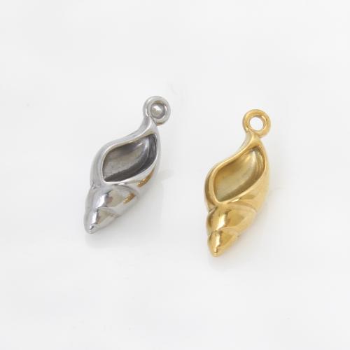 Pendentifs d'animaux en acier inoxydable , Acier inoxydable 304, conque, Placage, DIY, plus de couleurs à choisir Vendu par PC