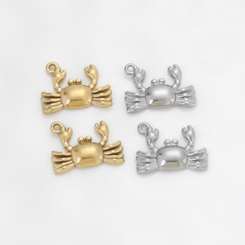 Pendentifs d'animaux en acier inoxydable , Acier inoxydable 304, crabe, Placage, DIY, plus de couleurs à choisir Vendu par PC