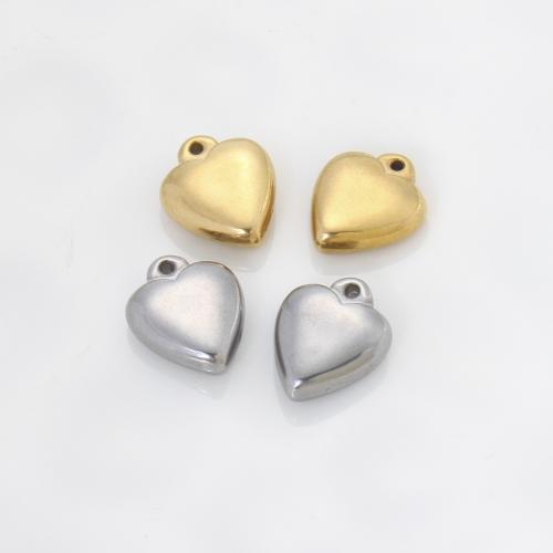 pendentifs de cœur en inox , Acier inoxydable 304, coeur, Placage, DIY, plus de couleurs à choisir Vendu par PC