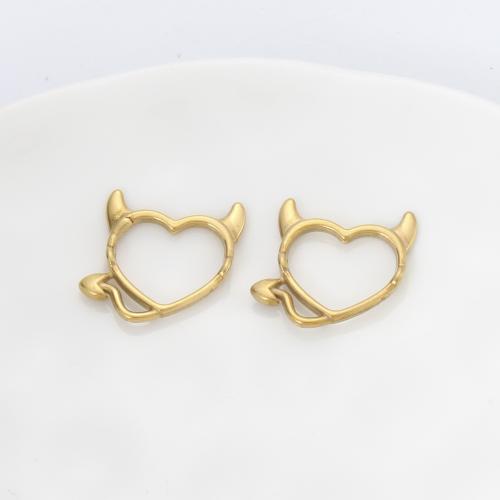 304 Stainless Steel Frame Bead, Heart, gold color plated, DIY, golden 