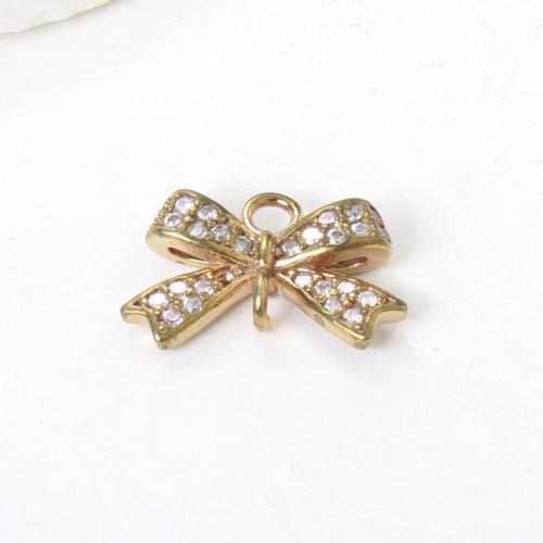 connecteur en laiton à stras, Noeud papillon, Placage, DIY & avec strass, doré Vendu par PC