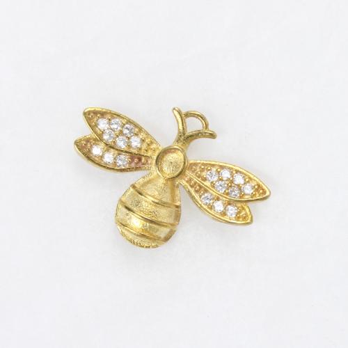 Латунь Кулон бланк, Пчела, Другое покрытие, DIY & со стразами, Золотой продается PC[