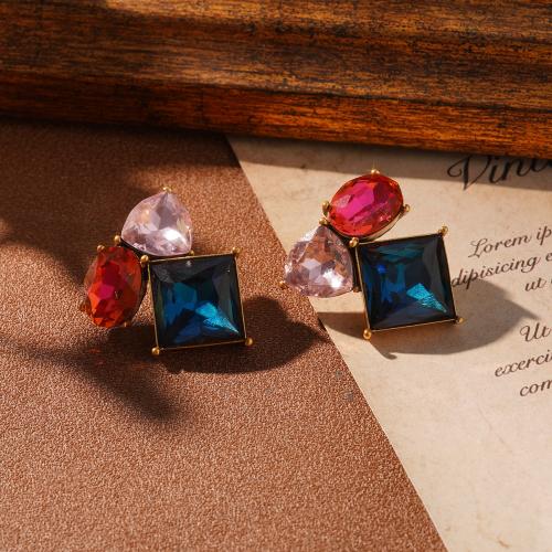 Cubic Zircon Brass Earring, with Cubic Zirconia, plated, fashion jewelry & for woman 