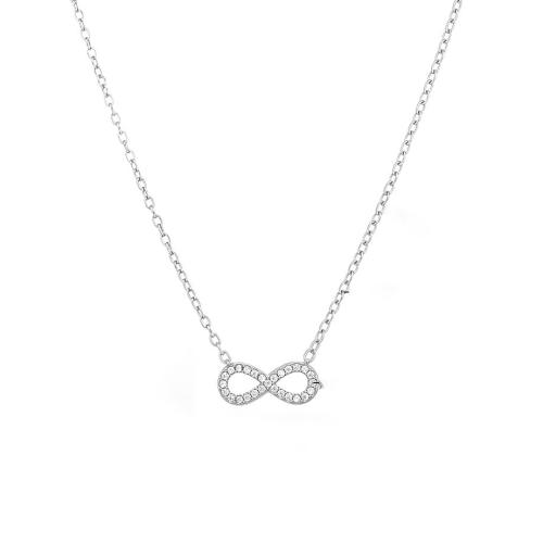 Zirkonia Edelstahl Halskette, 304 Edelstahl, plattiert, Micro pave Zirkonia & für Frau & hohl, keine, verkauft von PC