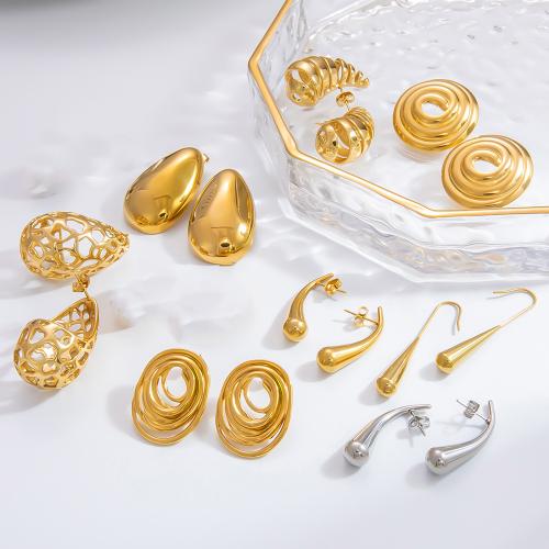 Boucle en acier inoxydable, Acier inoxydable 304, Placage, bijoux de mode & modèles différents pour le choix, plus de couleurs à choisir, Vendu par paire