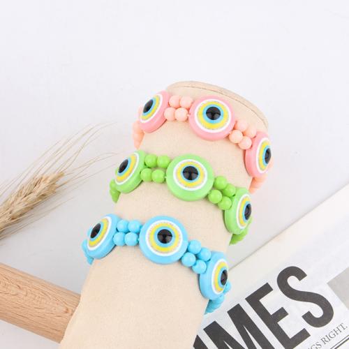 Mal pulsera ojo, resina, con Acrílico, chapado en color dorado, Joyería, más colores para la opción, 20mm, longitud:18 cm, Vendido por UD