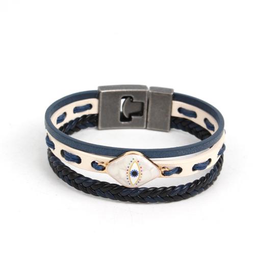 PU Schnur Armbänder, Zinklegierung, mit PU Leder & Messing, goldfarben plattiert, Modeschmuck, keine, verkauft von PC[