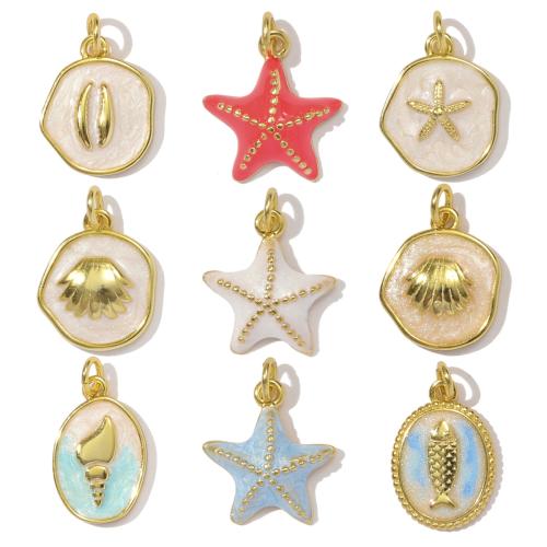 Enamel Sterling Silver Pendants, 925 Sterling Silver, gold color plated, DIY 