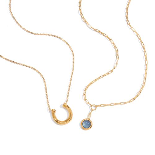 ステンレス鋼のジュエリーネックレス, 304ステンレススチール, メッキ, ファッションジュエリー & 異なるスタイルを選択 & 女性用, 金色, 売り手 パソコン