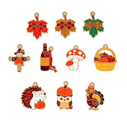 Colgantes de esmalte de la aleación del cinc, aleación de zinc, Bricolaje & diferentes estilos para la opción, dorado, 10PCs/Bolsa, Vendido por Bolsa