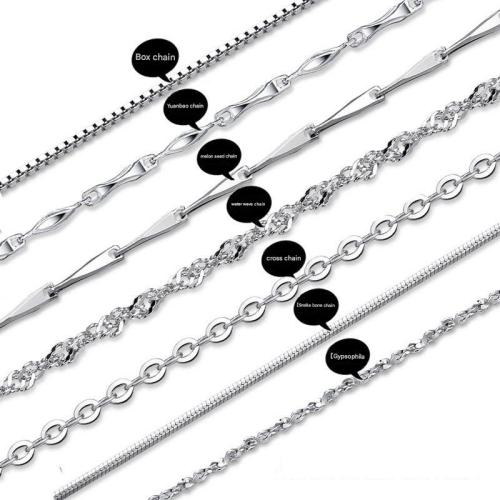 925 Sterling Silver Necklace, with 2inch extender chain, platinum plated & for woman Approx 15.7 Inch 