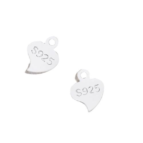 Sterling Silber Herz Anhänger, 925er Sterling Silber, DIY, keine, 5x7mm, verkauft von PC