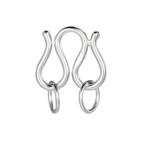 Sterling Silver M Clasp, 925 Sterling Silver, DIY wire diameter 1mm, double-loop 06MM wire diameter *5MM diameter 