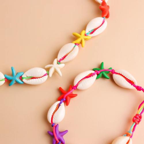 Shell Jewelry Sets, bracelet & necklace, with turquoise & Wax Cord, gold color plated, fashion jewelry 