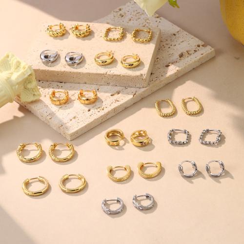 Латунные серьги падение, Латунь, Другое покрытие, ювелирные изделия моды & инкрустированное микро кубического циркония, Много цветов для выбора, продается Пара