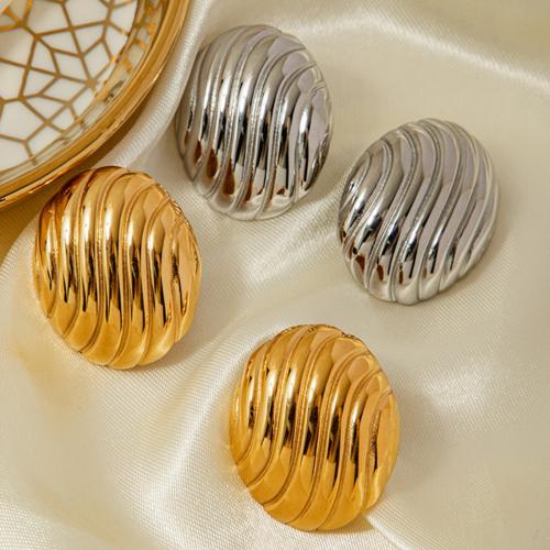 Серьги из нержавеющей стали, Нержавеющая сталь 304, плакирован золотом, ювелирные изделия моды, Много цветов для выбора, продается Пара