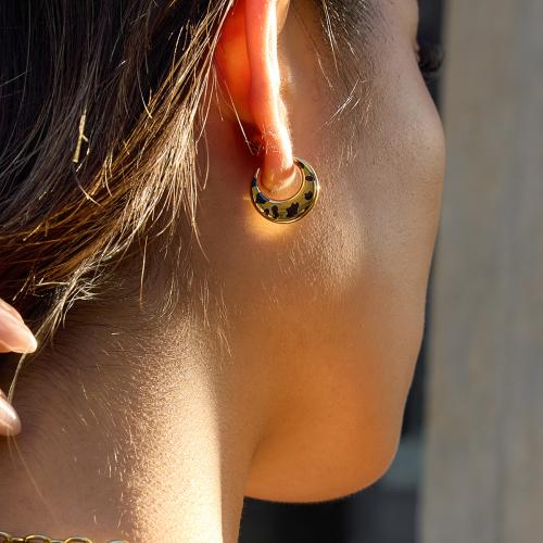 Серьги из нержавеющей стали, Нержавеющая сталь 304, плакирован золотом, ювелирные изделия моды & эмаль, Много цветов для выбора продается Пара