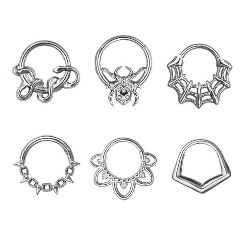 Bijoux de Piercing nez en acier inoxydable, Acier inoxydable 316, Placage, unisexe & styles différents pour le choix & creux, plus de couleurs à choisir, Vendu par PC