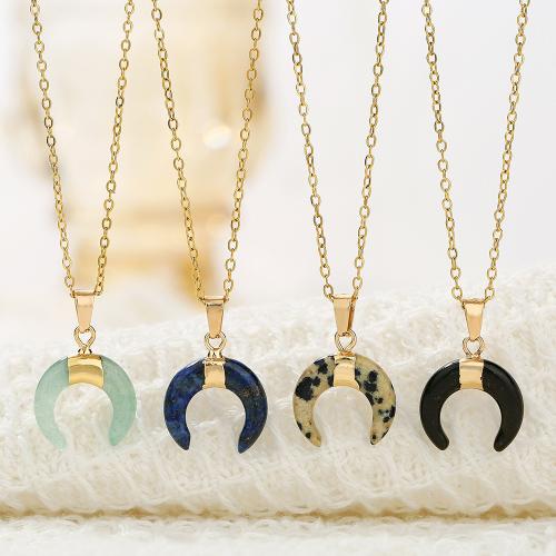 Colliers de pierres précieuses, pierre gemme, avec alliage de zinc, bijoux de mode & différents matériaux pour le choix & unisexe, Vendu par PC