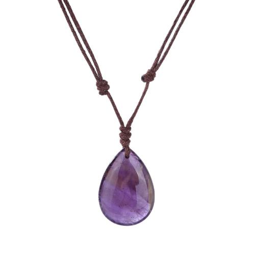 Colliers de pierres précieuses, pierre gemme, avec corde en nylon, fait à la main, bijoux de mode & différents matériaux pour le choix & unisexe, Vendu par PC