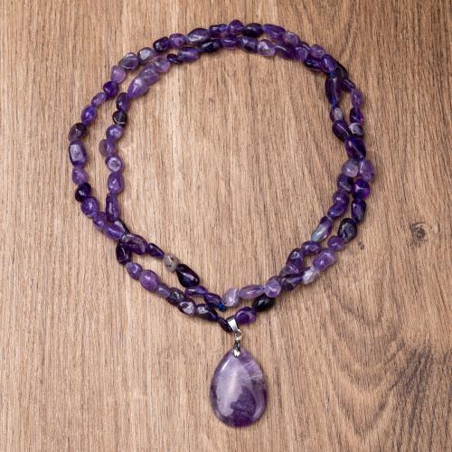 Colliers de pierres précieuses, pierre gemme, fait à la main, bijoux de mode & différents matériaux pour le choix & unisexe, Vendu par PC