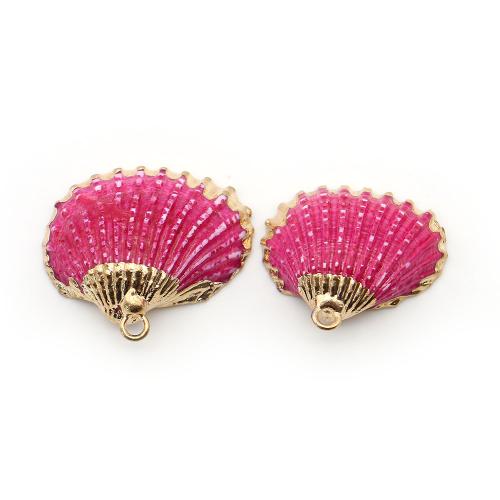 Brass Shell Pendants, with Brass, DIY, mixed colors - 