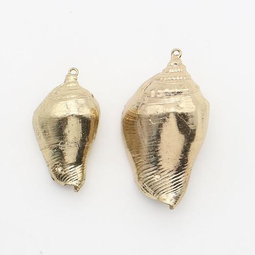 Brass Shell Pendants, with Brass, Conch, plated, DIY, mixed colors - 