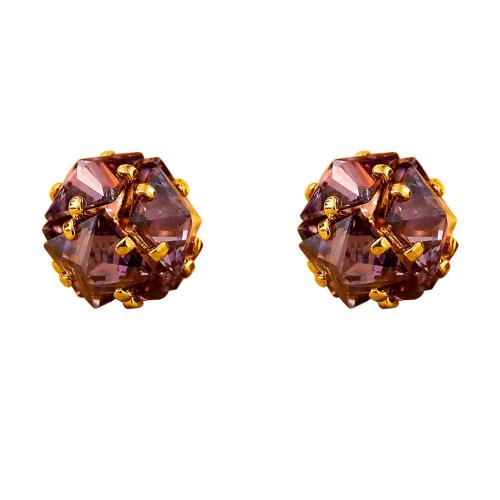 Cubic Zircon Brass Earring, 18K gold plated, fashion jewelry & micro pave cubic zirconia & for woman 1.8cm 