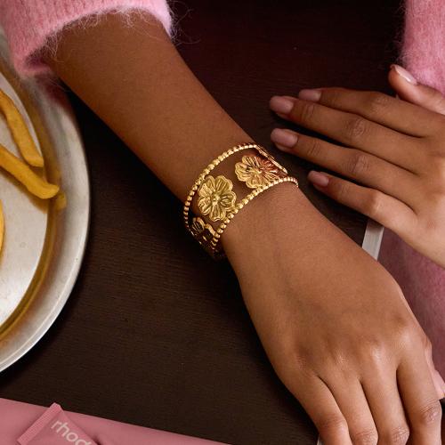 Bracelet en acier inoxydable, Acier inoxydable 304, Placage de couleur d'or, bijoux de mode, plus de couleurs à choisir, Vendu par PC