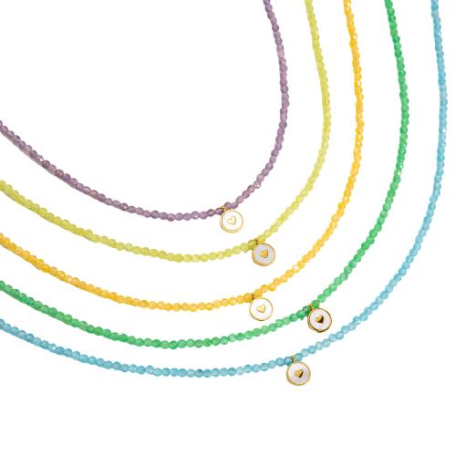 Cats Eye Necklace, 304 Stainless Steel, with Cats Eye & Shell, gold color plated, fashion jewelry 