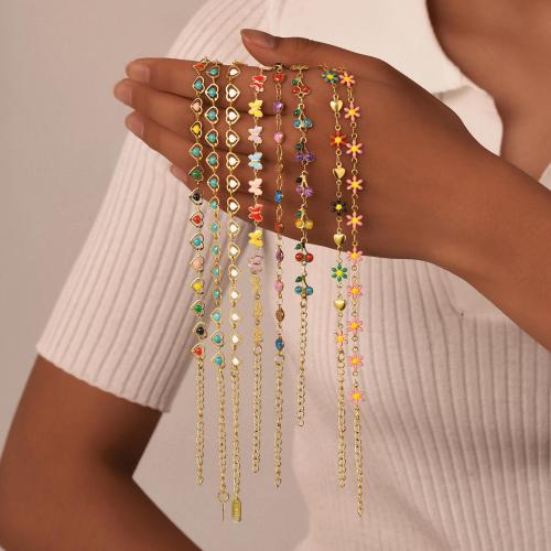 Bracelets en acier inoxydable, Acier inoxydable 304, Placage de couleur d'or, bijoux de mode & émail, plus de couleurs à choisir, Vendu par PC