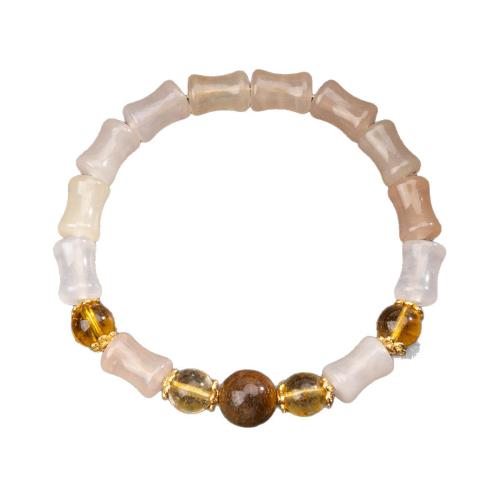 Bracelets en pierres précieuses, oeil de tigre, avec Briquet Imperial Jade & fil élastique, fait à la main, bijoux de mode & unisexe, Vendu par PC