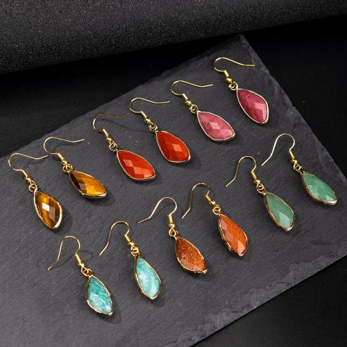 Edelstein Tropfen Ohrring, mit 304 Edelstahl, Modeschmuck & verschiedenen Materialien für die Wahl & für Frau, verkauft von Paar