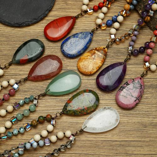 Colliers de pierres précieuses, pierre gemme, bijoux de mode & différents matériaux pour le choix & unisexe, Vendu par PC