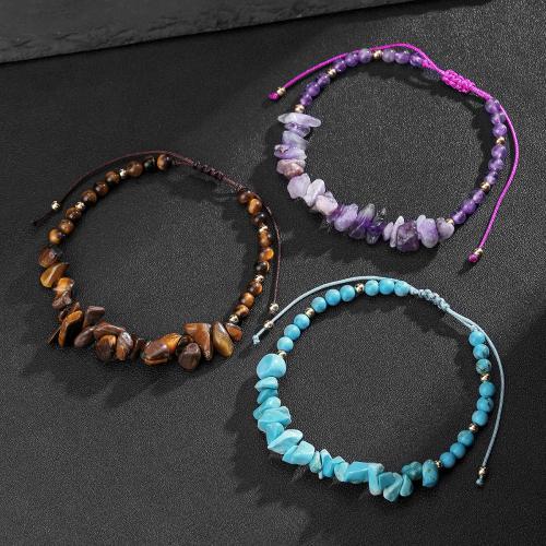 Bracelets en pierres précieuses, pierre gemme, avec corde en nylon, fait à la main, bijoux de mode & différents matériaux pour le choix & unisexe, Vendu par PC