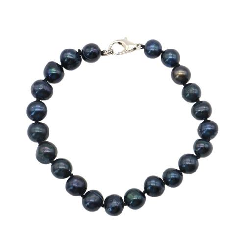 Cultured Freshwater Pearl Bracelets, with 304 Stainless Steel, Baroque, fashion jewelry, mixed colors, 8-9mm cm 