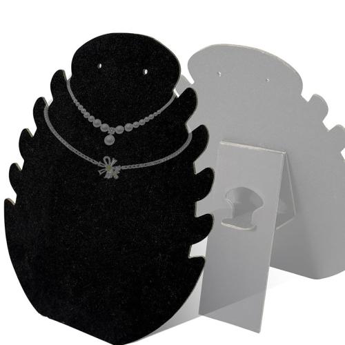 Présentoir pour collier en velours, avec bois, bijoux de mode, plus de couleurs à choisir, Vendu par PC