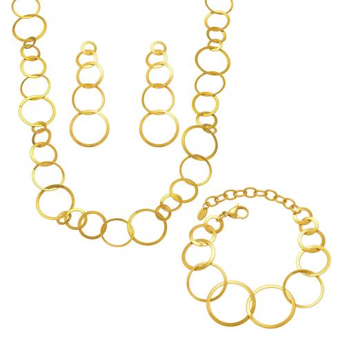Parures de bijoux en acier inoxydable, Acier inoxydable 304, Placage, bijoux de mode & styles différents pour le choix & pour femme, doré, Vendu par PC