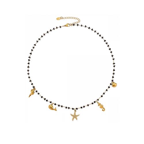 Collier en cristal, Acier inoxydable 304, avec cristal, Placage, bijoux de mode & pavé de micro zircon & pour femme, plus de couleurs à choisir, Vendu par PC