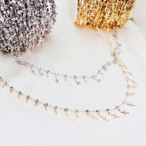 Brass Beading Chains, plated, DIY & with rhinestone 