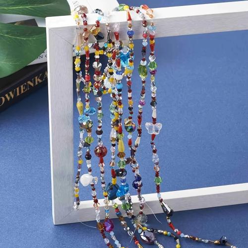 Abalorios de Vidrio Mezclados, chapado en color dorado, Bricolaje, más colores para la opción, Vendido por Sarta