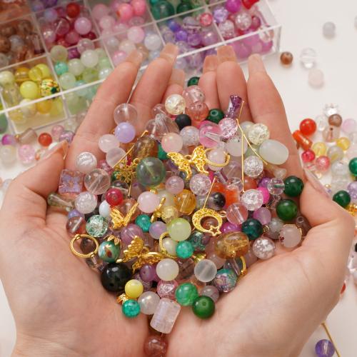 DIY Jewelry Finding Kit, Glass, gold color plated 8-50mm 