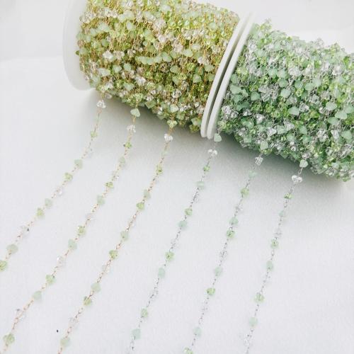 Edelstein Perlen Kette, Messing, mit Kristall, plattiert, DIY, keine, 110x90x50mm, verkauft von m