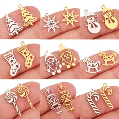 Stainless Steel Pendants, 304 Stainless Steel, gold color plated, Christmas Design & DIY 