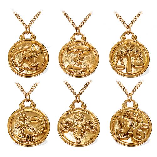 ステンレス鋼のジュエリーネックレス, 304ステンレススチール, メッキ, 星座の宝石 & さまざまなパターンの選択 & 女性用, 無色, 売り手 パソコン