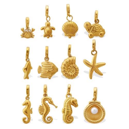 Pendentifs d'animaux en acier inoxydable , Acier inoxydable 304, Plaqué or 18K, DIY & styles différents pour le choix, Vendu par PC