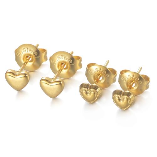 Серьги из нержавеющей стали, Нержавеющая сталь 304, Сердце, Другое покрытие, ювелирные изделия моды & разные стили для выбора & Женский, Золотой, продается Пара