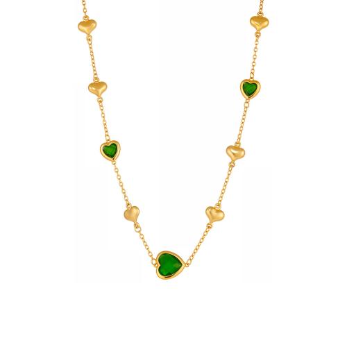 ステンレス鋼のジュエリーネックレス, 304ステンレススチール, とともに ガラスストーン, メッキ, ファッションジュエリー & 女性用, 無色, 売り手 パソコン